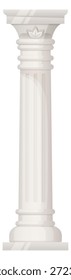 Classic stone column. Decorative classic facade architecture