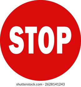 Sinal de parada clássico - Símbolo de aviso de trânsito redondo vermelho