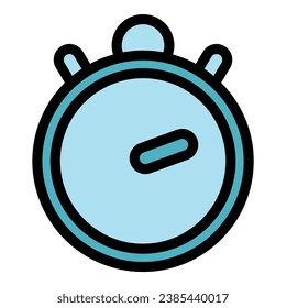 Classic stopwatch icon outline vector. Duration time. Calendar digital color flat