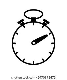 A classic stopwatch icon outline vector illustration isolated. ideal for use in sports contexts, fitness tracking, and time management applications