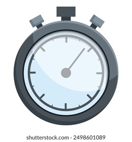 Classic stopwatch is measuring the time passing by on a white background