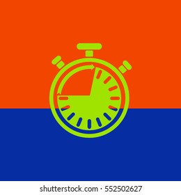 Classic stopwatch vector icon.
