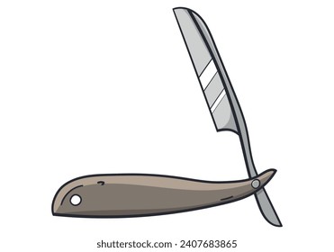 Ilustración vectorial de doodle de color recto clásico. Aislado sobre fondo blanco