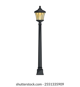 Classic street lamp with vintage design, Vector