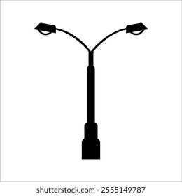 classic streetlight icon with dual lamps, great for urban or outdoor environment visuals.