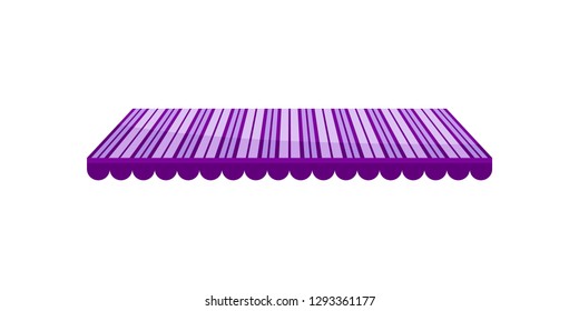 Classic striped canopy awning, design element for cafe, shop, restaurant vector Illustration