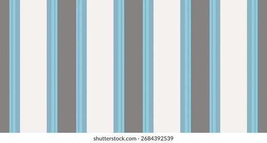 Classic striped pattern. Grey, blue, and white vertical lines create a versatile background. Ideal for textile design, stationery, and digital layouts.