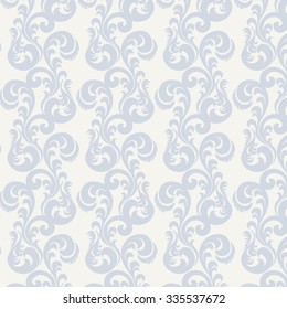 Classic style acanthus ornament pattern beige and blue. Vector