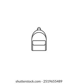 Classic style backpack, line icon.