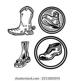 classic style boots with a retro theme