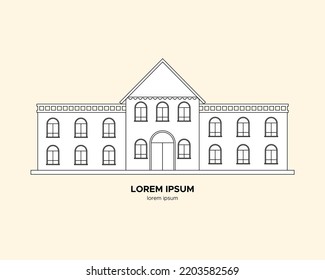 Classic style building vector. Illustration