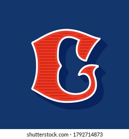 Classic style C letter Sport logo. Retro font perfect to use in any team labels, baseball logos, college posters, tackle identity, etc.