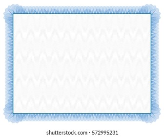 Classic style Certificate with light blue floral border