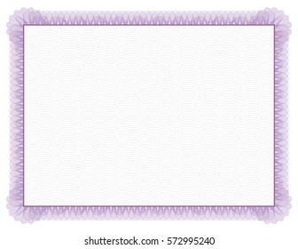 Classic style Certificate with light purple floral border