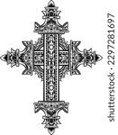 classic style christ cross vector design, editable color