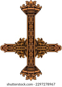 classic style christ cross vector design, editable color