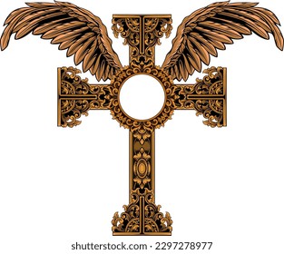 classic style christ cross vector design, editable color