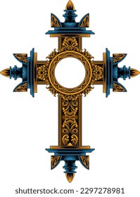classic style christ cross vector design, editable color