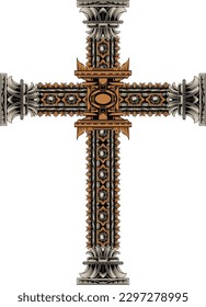 classic style christ cross vector design, editable color