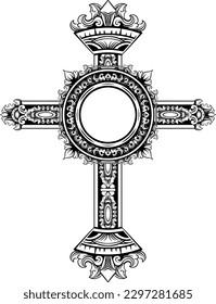 classic style christ cross vector design, editable color