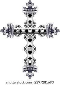 diseño de vectores cruzados de estilo clásico, color editable