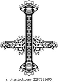 classic style christ cross vector design, editable color