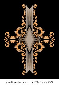 diseño de vectores cruzados de estilo clásico, color editable