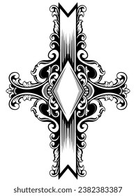 diseño de vectores cruzados de estilo clásico, color editable