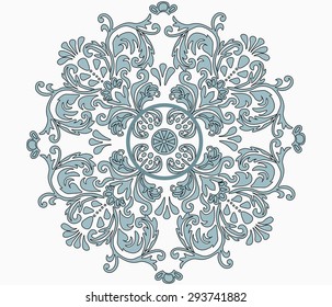 Classic style circular ornament isolated. Vector