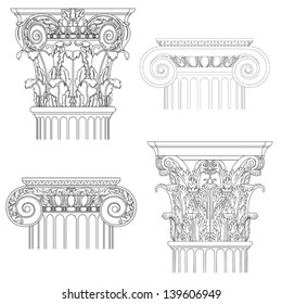 classic style column , vector set