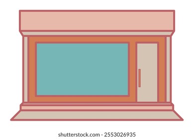 Classic style commercial storefront with copy space in the window vector