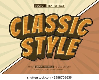 classic style editable text, font effect, 3d text for title