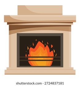 Chimenea de estilo clásico que arde, proporcionando calidez y comodidad, perfecto para una noche de invierno acogedora