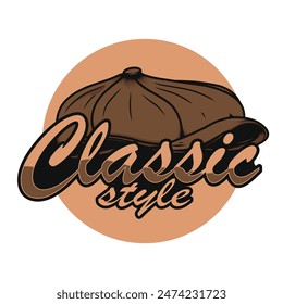 Classic style flat cap vector design