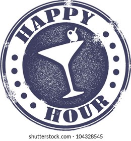 Classic Style Happy Hour Cocktail Stamp
