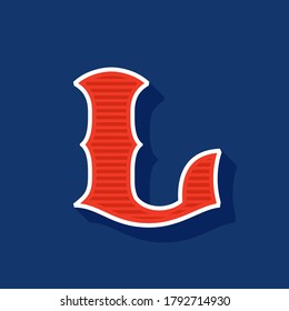 Classic style L letter Sport logo. Retro font perfect to use in any team labels, baseball logos, college posters, tackle identity, etc.