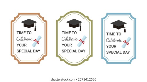A classic style label frame with a graduation concept.