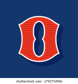 Classic style number zero Sport logo. Retro font perfect to use in any team labels, baseball logos, college posters, tackle identity, etc.