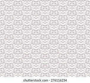 Classic style ornament damask pattern background in beige color. Vector
