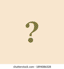 classic style question mark, with lines in trend colors 2021