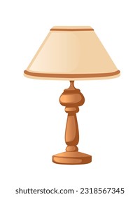 Classic style retro desk lamp vector illustration isolated on white background