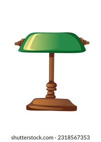 Classic style retro desk lamp vector illustration isolated on white background