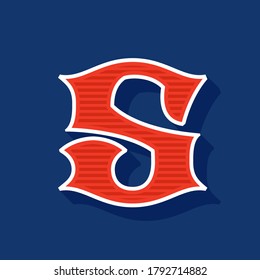 Classic style S letter Sport logo. Retro font perfect to use in any team labels, baseball logos, college posters, tackle identity, etc.