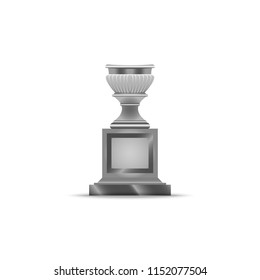 Classic style silver vase, Flowerpot, Trophy vector illustration