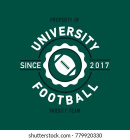 A Classic Style University Football Team Shirt Design In Vector Format.