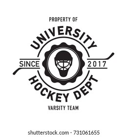 A classic style university hockey team shirt design in vector format.