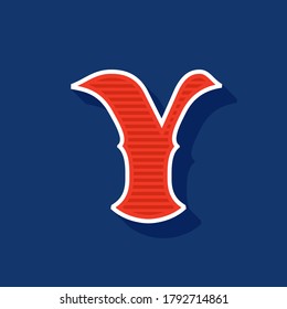 Classic style Y letter Sport logo. Retro font perfect to use in any team labels, baseball logos, college posters, tackle identity, etc.
