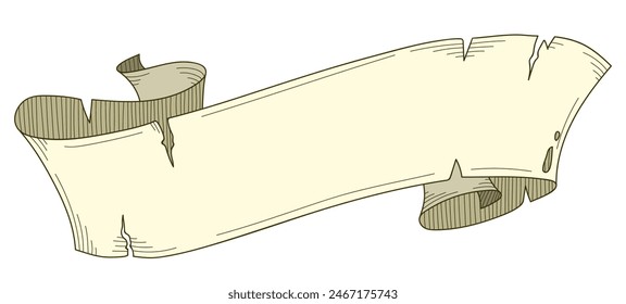 classic styled ribbon banner. Hand drawn design element. Vector illustration