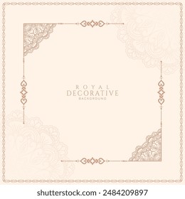 Classic stylish floral frame decorative background vector