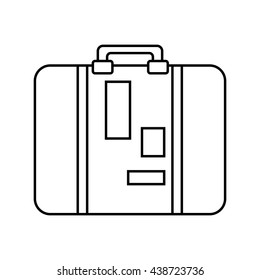 Classic suitcase for travel design, vector graphic